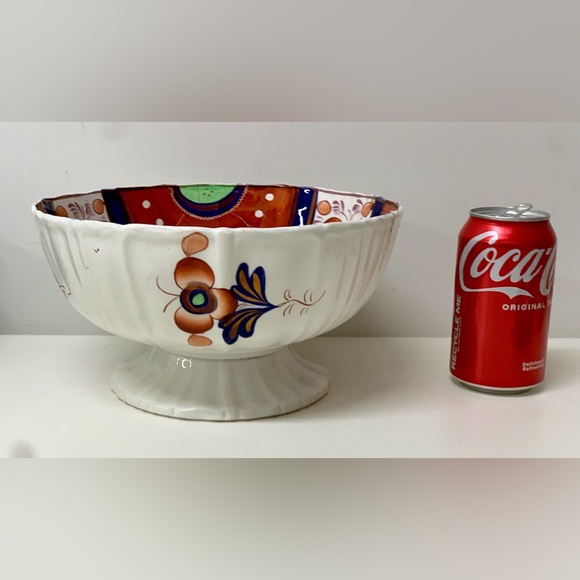 Early 19th Century Gaudy Welsh Oriental Hexagon Pattern Lustre Pedestal Bowl - Picture 3 of 16